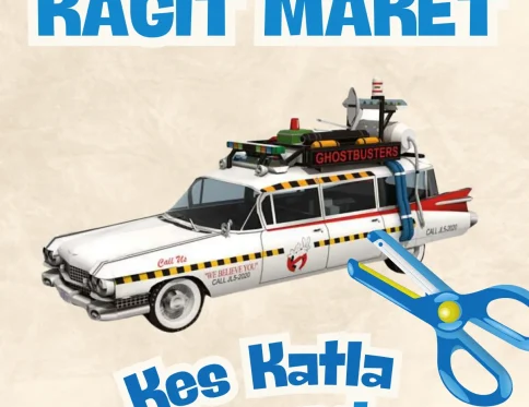 GhostBusters Ecto-1 Aracı Kağıt Maket Hayalet Avcıları Aracı (1:20 ölçek-136 parça)