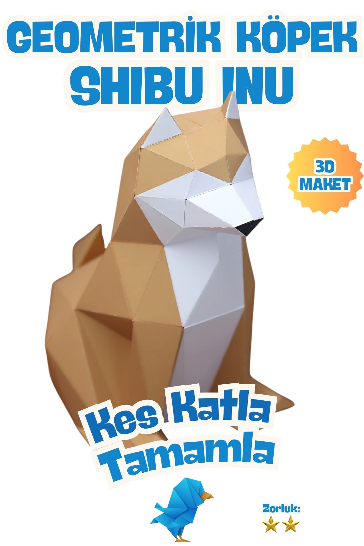 Geometrik Köpek – Shibu Inu – Hachiko Maketi